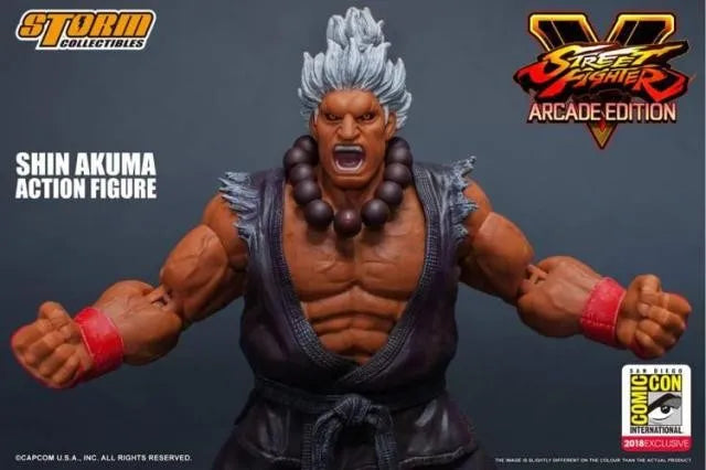 Original Storm Toys 1/12 SHIN AKUMA Street Fighter White Hair SDCC Limited Version Full Set 6" Action Figure Toy