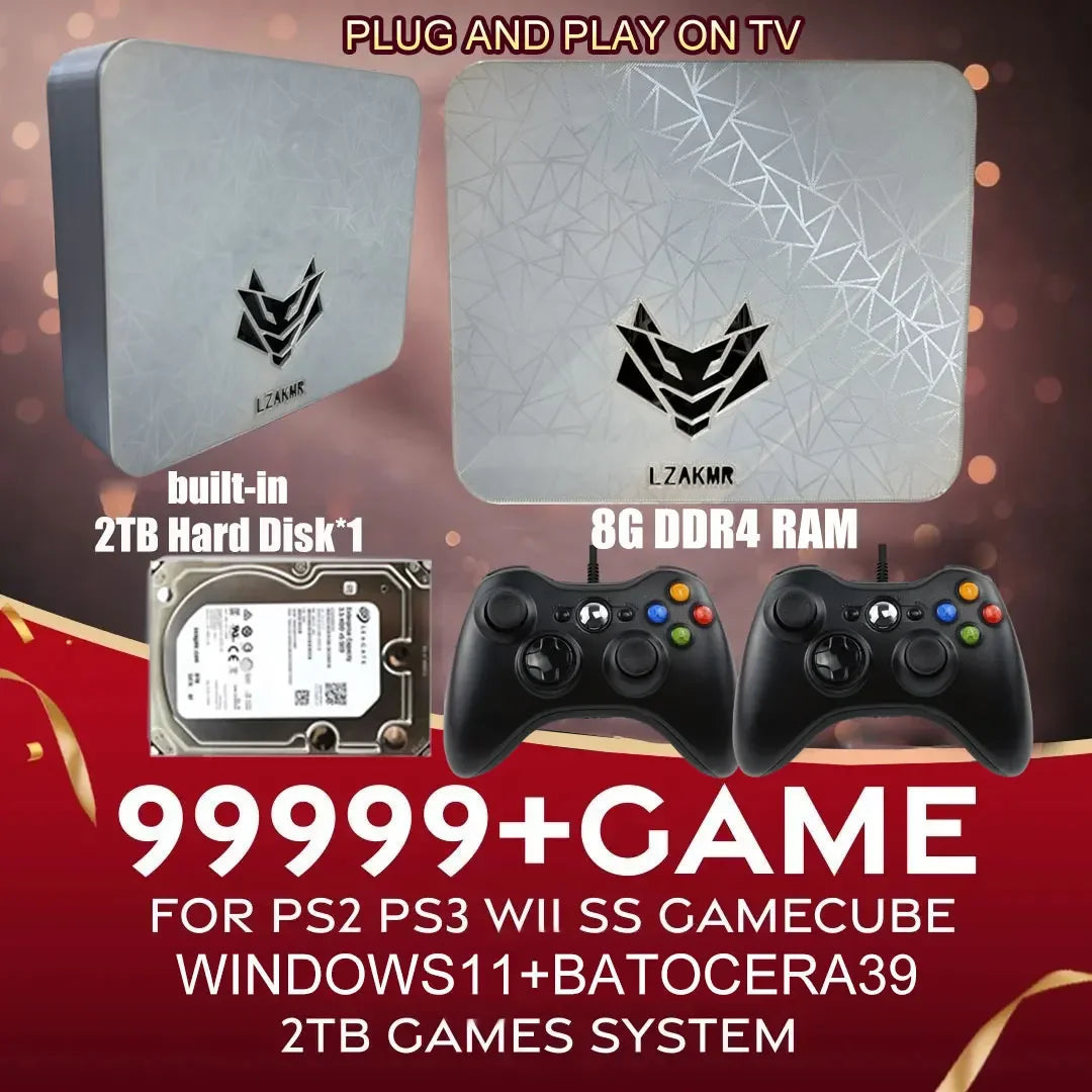 Ultimate Gaming Experience  AK1 I5-6600 Game Box Windows11 2TB Games System with 70000+ Games Support PS2/PS3/WII/SS/GAMECUBE