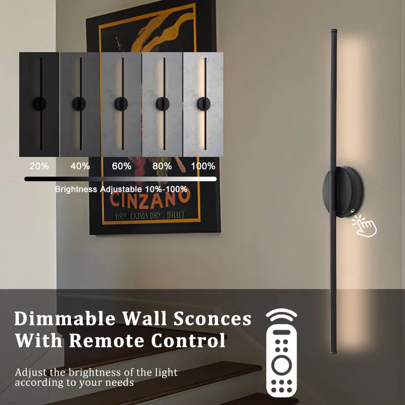 USB Rechargeable Battery LED Wall Lights with Remote Control Wireless Touch Switch Dimmable Wall Lamps Wall Sconce 3000-6000K