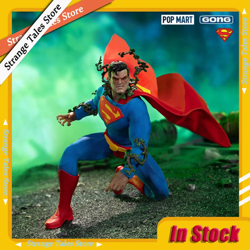 New POP MART GONG Hush Superman Action Figure Batman Movable Joints Doll Head Sculpture Comic Anime Collection Model Toys Gift
