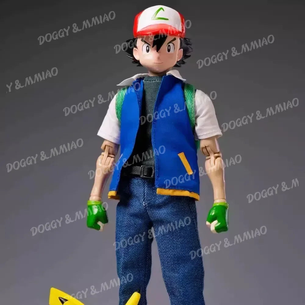 JoyMan Joy Man Toys Pokemon Ash Ketchum figuras 1/12 Pocket Monster Anime Figure Pvc Action Figures Figurine Toys Custom Gifts