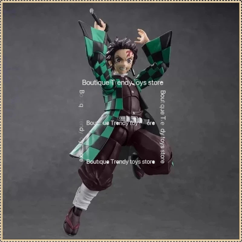 In Stock Bandai SHF S.H.Figurats Demon Slayer Kyojuro Rengoku full action Anime Figure Finished Model Kit Toy Gift for Kid