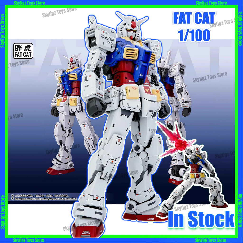 In Stock FAT CAT Model Rg 1/100 Model Rx-78-2 Ver 2.0 Assembly Model Kit Movable Joints Collectible Robot Kits Models Gifts Toys
