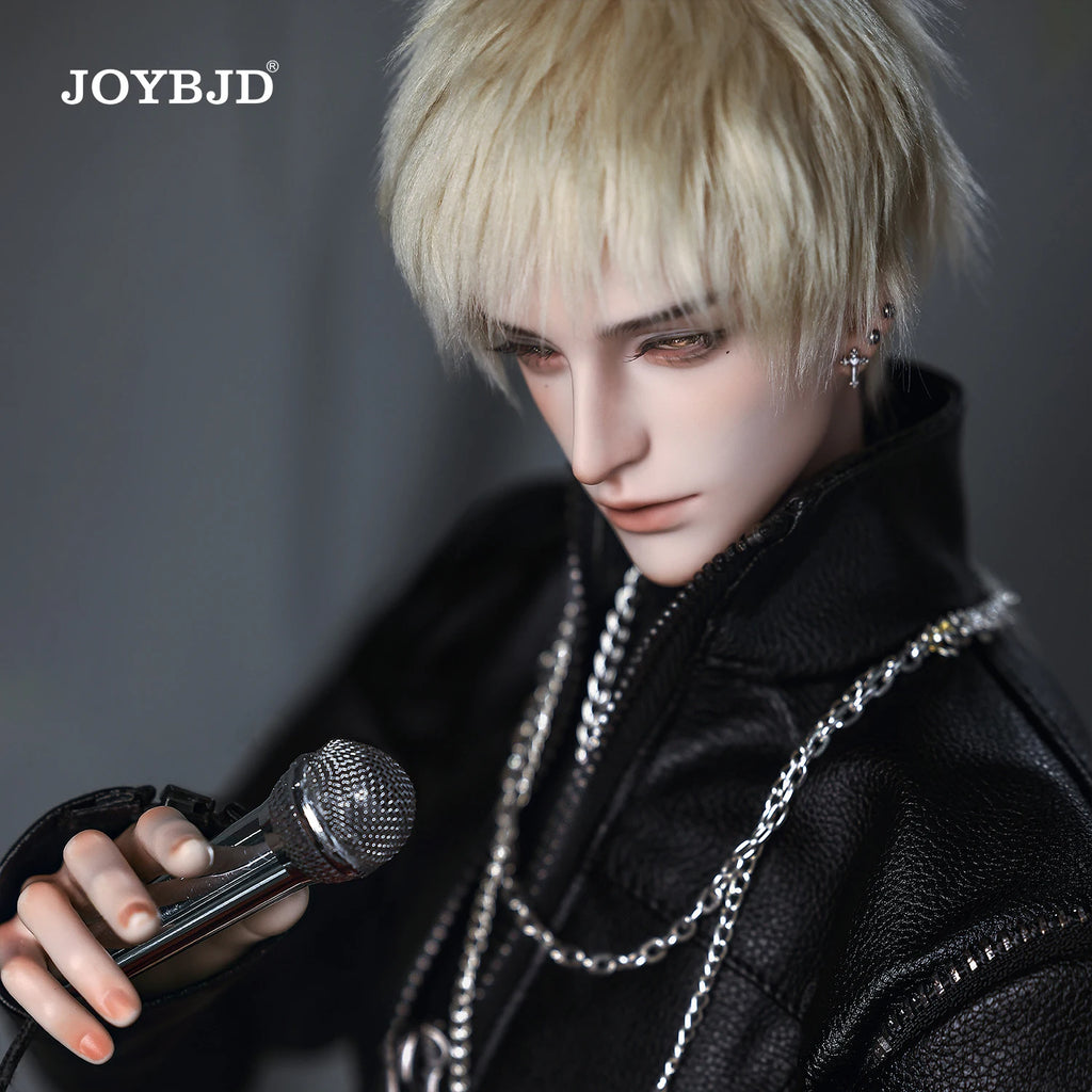 JOYBJD 1/3 BJD Doll Jinghuai Fullset Wide Shoulder Muscular Male Body Resin Figure with Leather Jacket Outfit & Wig