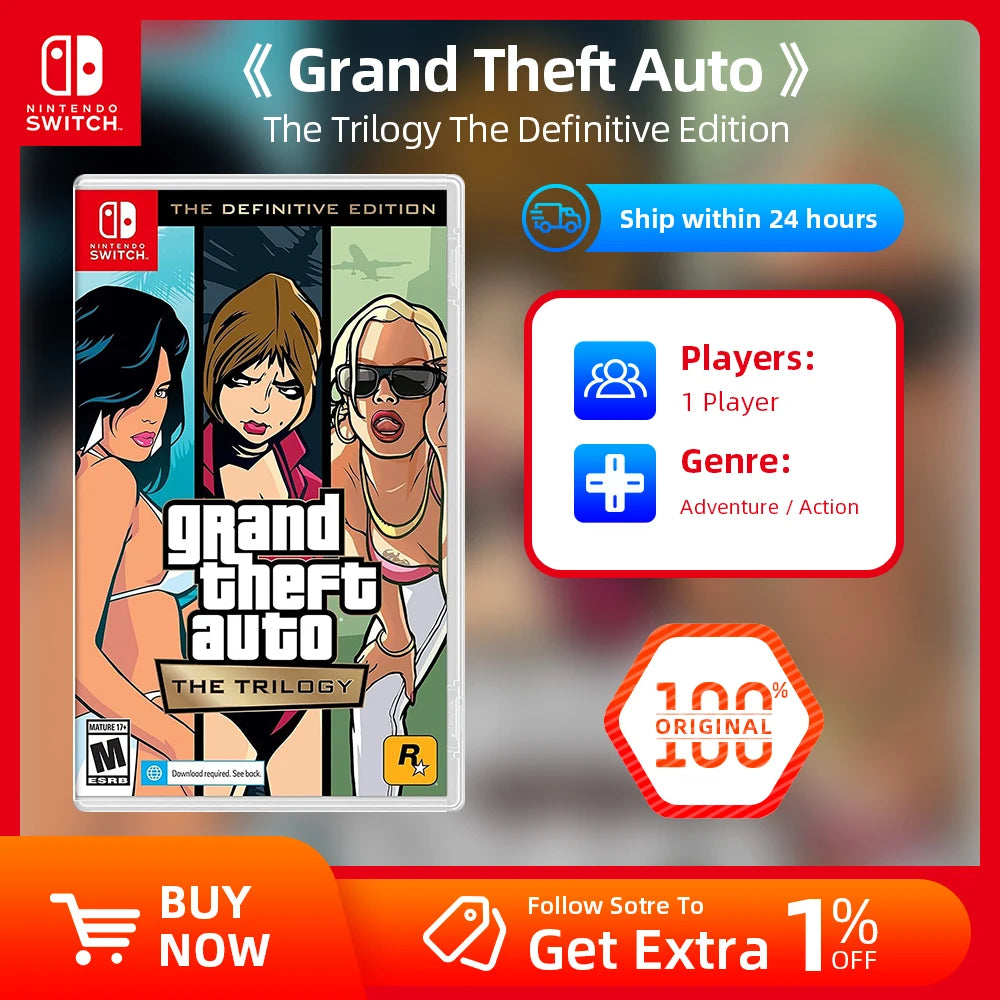 Original Grand Theft Auto The Trilogy The Definitive Edition - Nintendo Switch Game Deals  Physical Game Card
