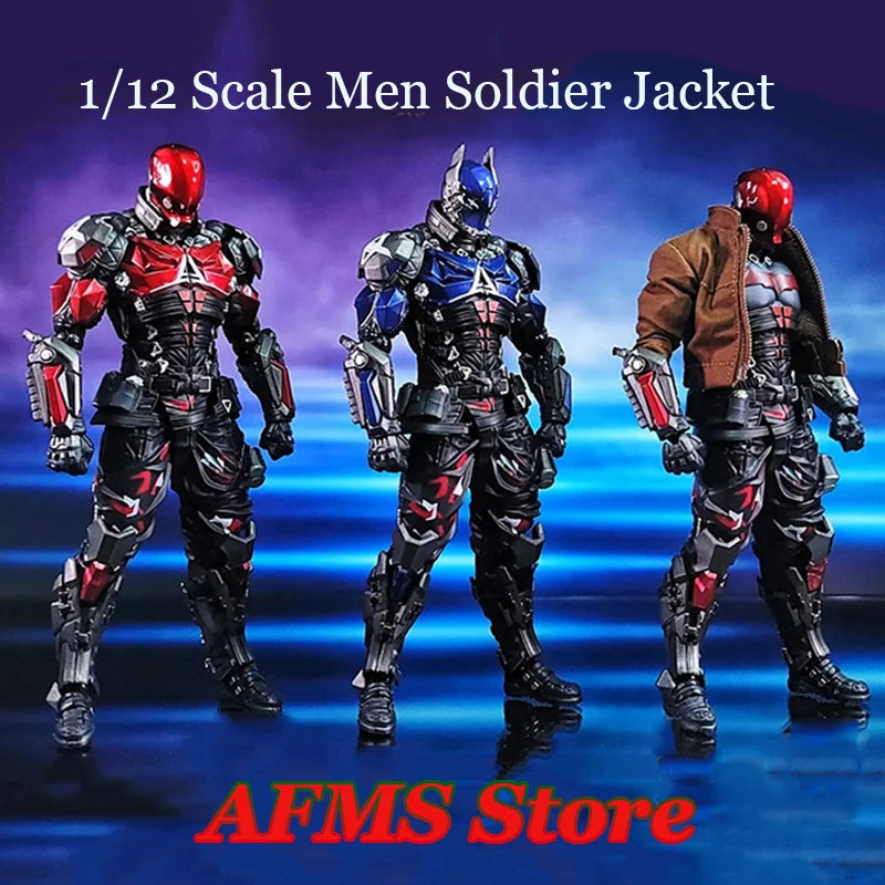1/12 Men Soldier Jacket Cyberpunk Style Long Sleeve Stand Neck Zipper Coat Accessory For Diy  6" Action Figure Anime Body