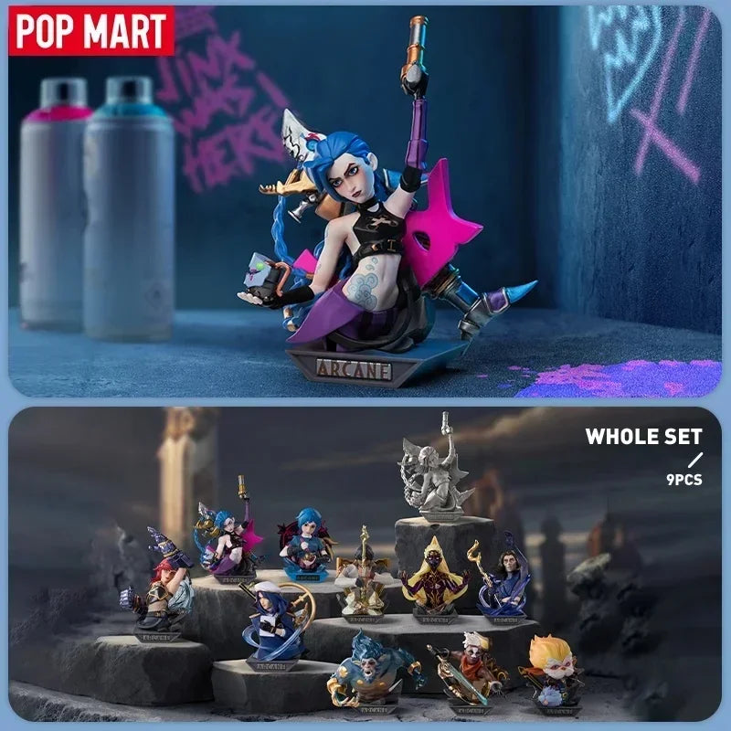 POP MART LEAGUE OF LEGENDS ARCANE Series Blind Box Guess Bag Mystery Box Toys Doll Cute Anime Figure Desktop Ornaments Gift