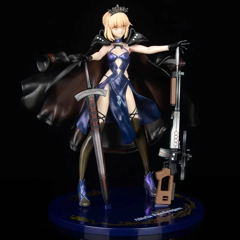 24 см Fate Stay Night Екшън фигурки Saber Altria Pendragon King Arthur Аниме фигурка Колекция Декорация на плота Фигурка Модел