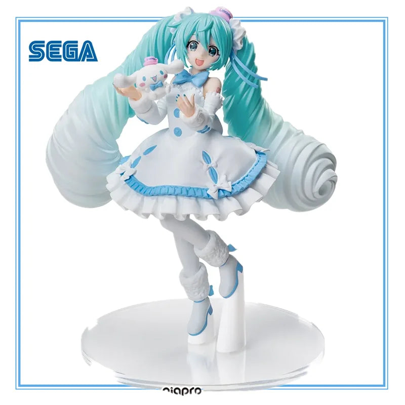 SEGA Хацуне Мику Аниме Мику Циннаморол Бяла рокля Екшън фигурки Модел Фигурка Оригинални Figuarts Декорация Колекция Играчки