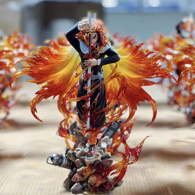 Нова аниме фигурка на убиец на демони Rengoku Kyoujurou, пламък Хашира, 30 см, PVC модел, статуетка, настолна колекция, играчки за рожден ден, подаръци