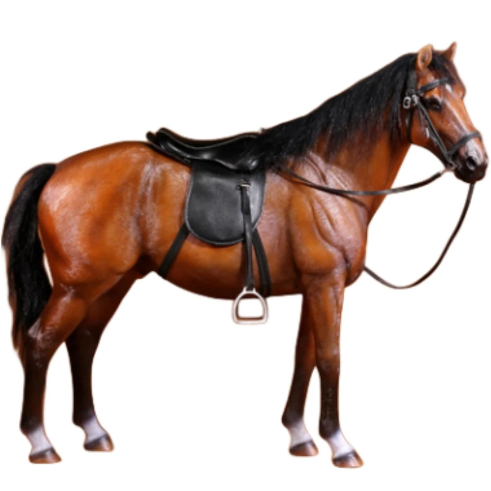 HiPlay MRZ Horse Warmblood Horse Expertly Hand-Painted Lifelike Safe Resin 1:6 Animal Figurine