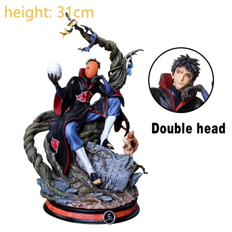 Gk Naruto Shippuden Anime 35 Cm Action Figure - Kurama Chakra Mode With Sasuke Itachi Statue Collection Toy Kyuubi Figma