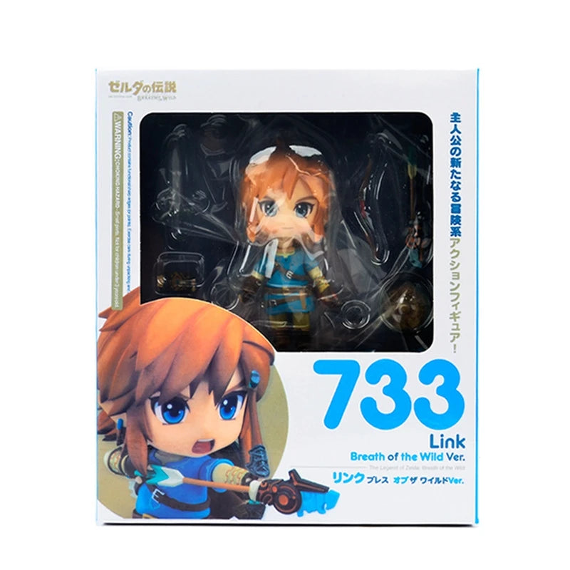 10cm #1212 The Legend of Zelda:Breath of The Wild Zelda Action  Figure #733-DX Link Anime Figure PVC Collection Model Doll Toys