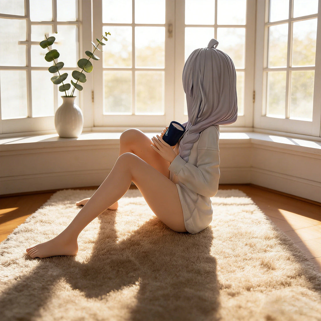 Hot The Journey Of Elaina Elaina Sitting In Pajamas Anime Girl Figure 11cm Model Statue Collection Desktop Decoration Toys