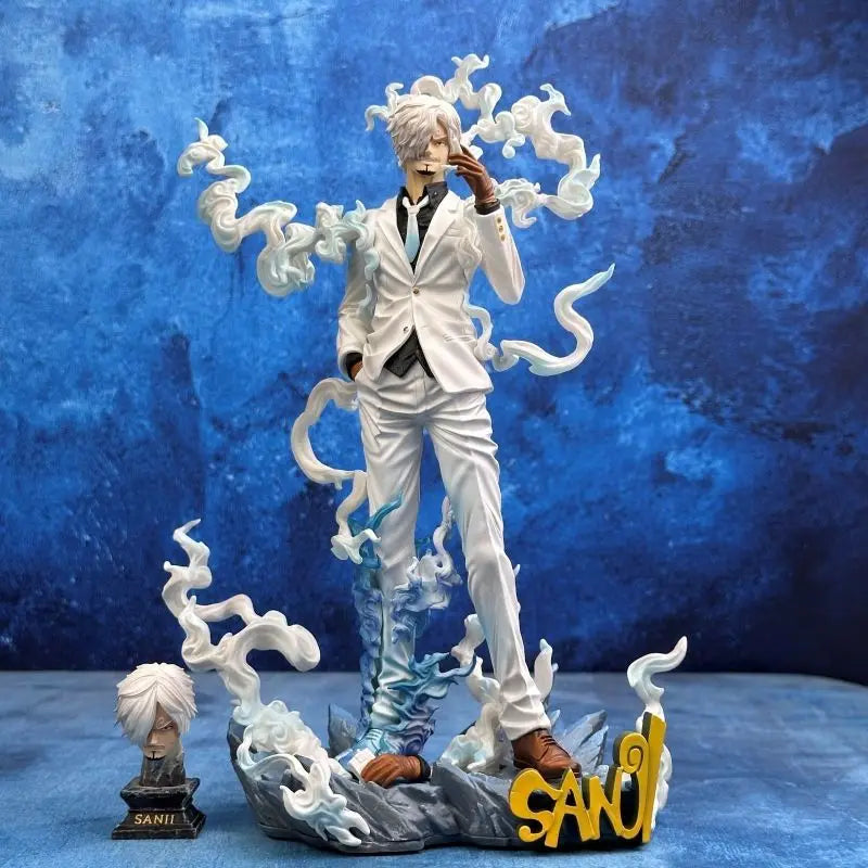 28cm Nika Sanji Nika Zoro Anime Figure Two Headed Statue With Base PVC Collectible Model Toy Desktop Ornament Boy Gift