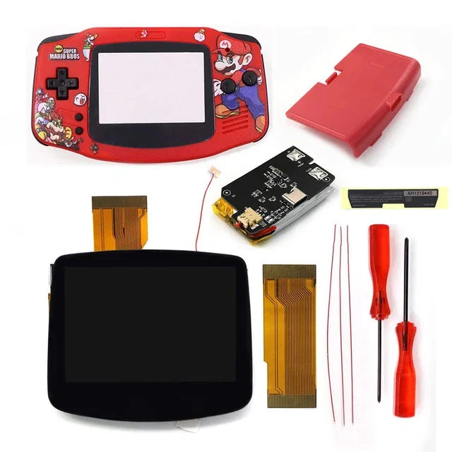 Hispeedido TYPE-C 1800 mah Battery Drop in 3.0" V5 Laminated LCD display For GBA IPS highlight screen  w/ UV housing Shell