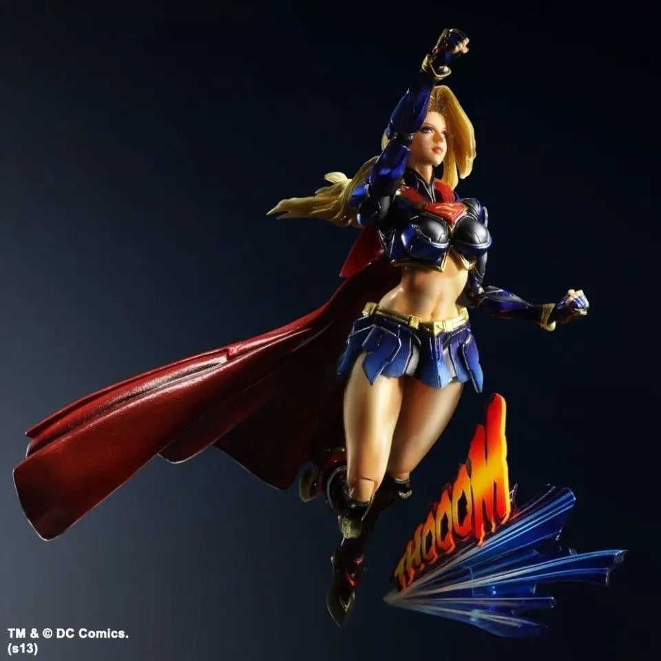 Инвентар Лигата на справедливостта Play Arts Change Supergirl Pa Change Supergirl Super Mobile Кукла Ръчно изработен празничен подарък Анимационен аниме