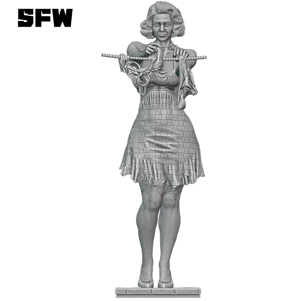 NSFW Belle Wand Girl, Maßstab 1/24, Harzfigur, Modellbausatz, sexy Diorama, unmontiert, unbemalt, Puppe, 3D-Druck, DIY-Statue, Bastelspielzeug