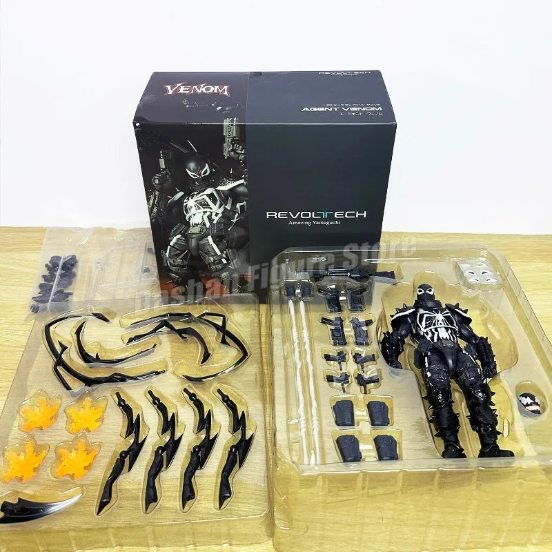 Fantastische Yamaguchi Revoltech Agent Venom Actionfiguren-Kollektion: Superheld Eugene Thompson Venom Figur, Modellspielzeug, Geschenkidee
