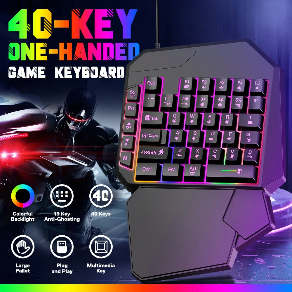 Battle Royale Game Artifact OneHanded With Palm Rest RGB Keyboard Converter Programmable Mouse 5-in-1 Set For Android iOS HOT