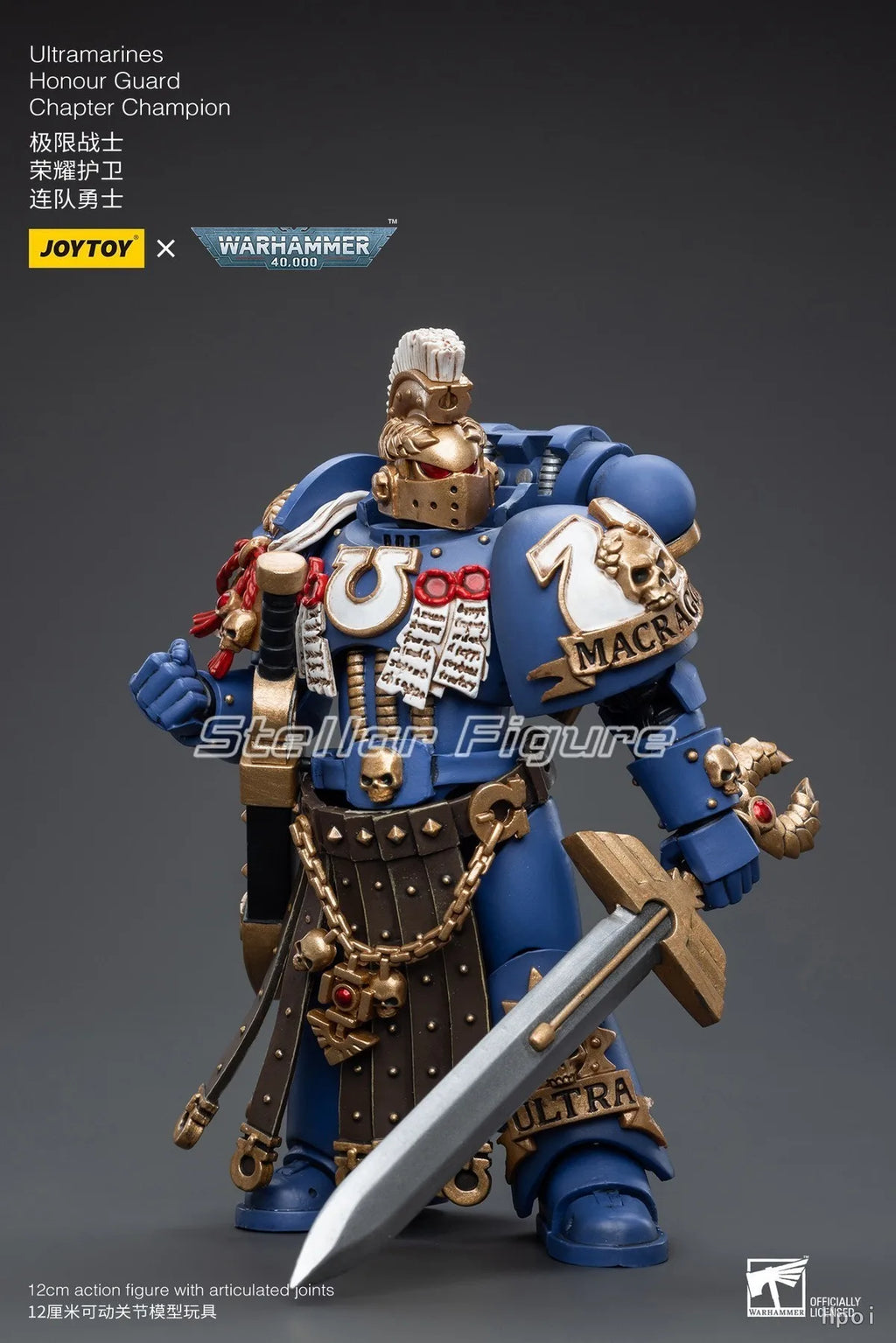 【SF】JOYTOY Warhammer 40K 1/18 Action Figure Ultramarines Honour Guard Chapter Champion Model Toys Gifts Collection
