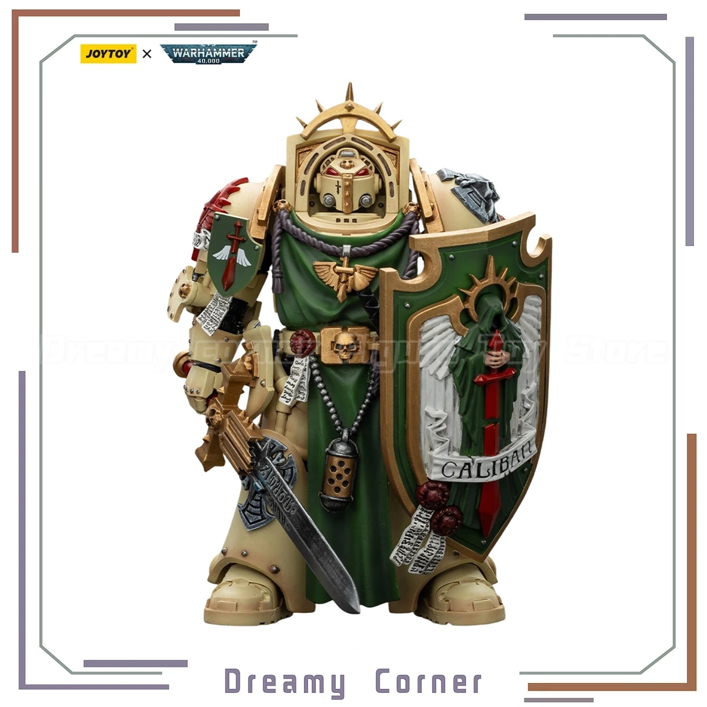 【In Stock】JOYTOY Warhammer 40K Dark Angels Deathwing Knight 1 with Power Sword Storm Shield and Teleport Homer 1/18 Action Figu