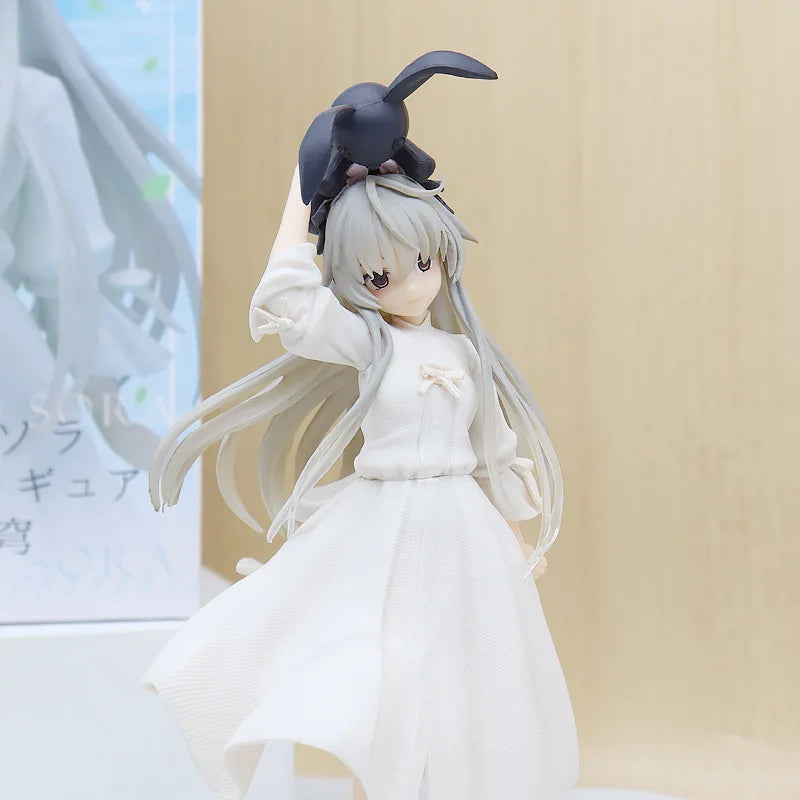 Japanese Anime Yosuga No Sora Anime Figures Kasugano Sora Kawaii Girl White Dress Standing 20cm PVC Collection Model Toys Gifts