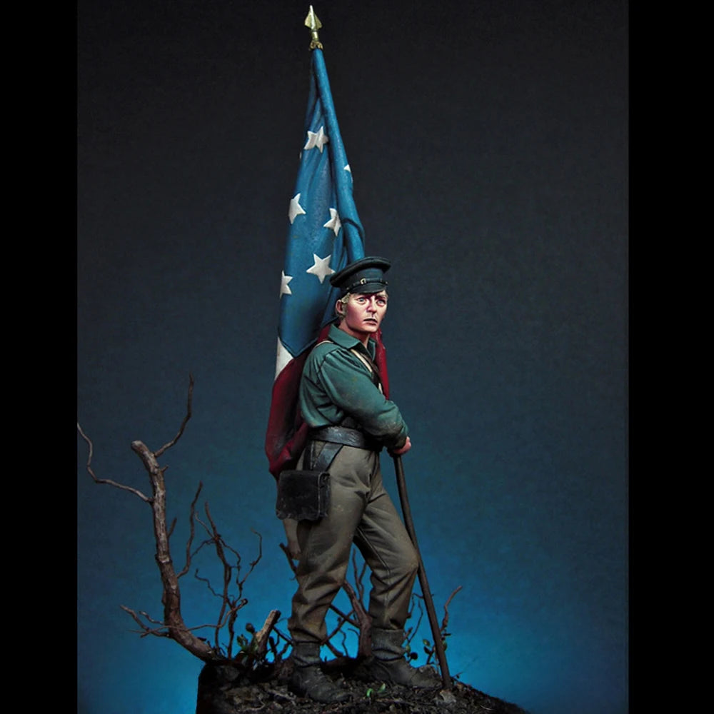 1/24 Kentucky Infantry, 75mm, Resin Model figure, GK, Unassembled and unpainted kit