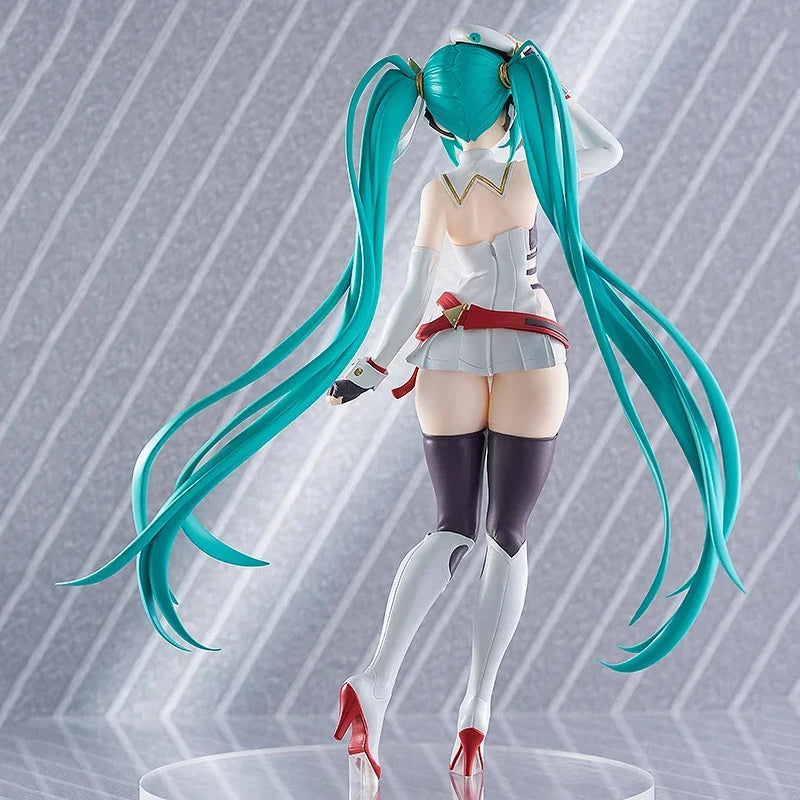 Original POP UP PARADE Hatsune Miku Racing Miku 2023 Ver GSC Genuine Anime Figure Model Doll Statuette Ornament Birthday Gift