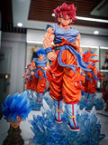 33 см/12,9 инча JT Гоку Статуя Dragon Ball Z Super Saiyan Гоку Фигура Замяна на глава LED База Gk Статуя Колекция Модел Играчка Подаръци