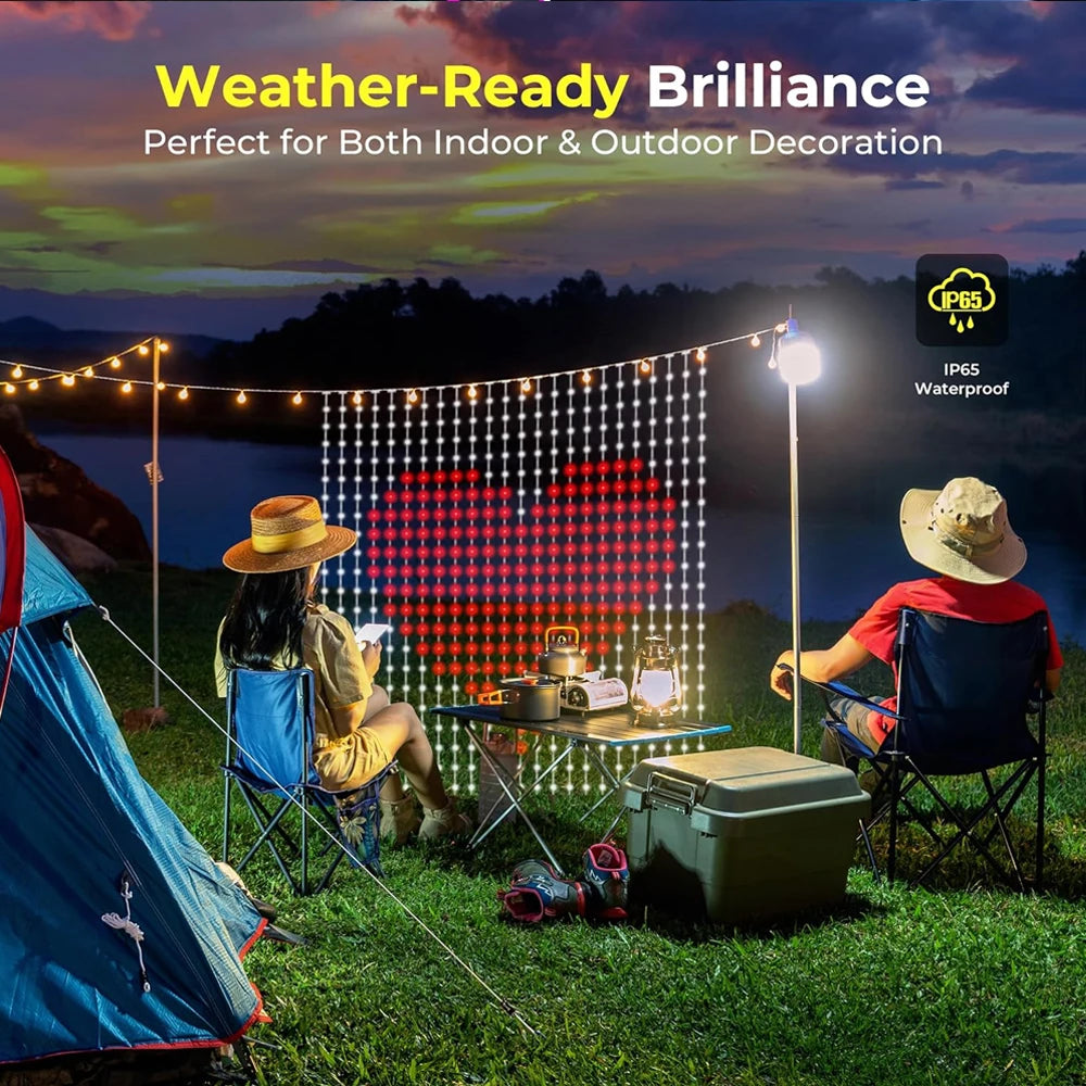 400LED WiFi Smart Curtain Lights Alexa Google Home APP Control Music Mode IP65 Waterproof Outdoor Christmas Decor