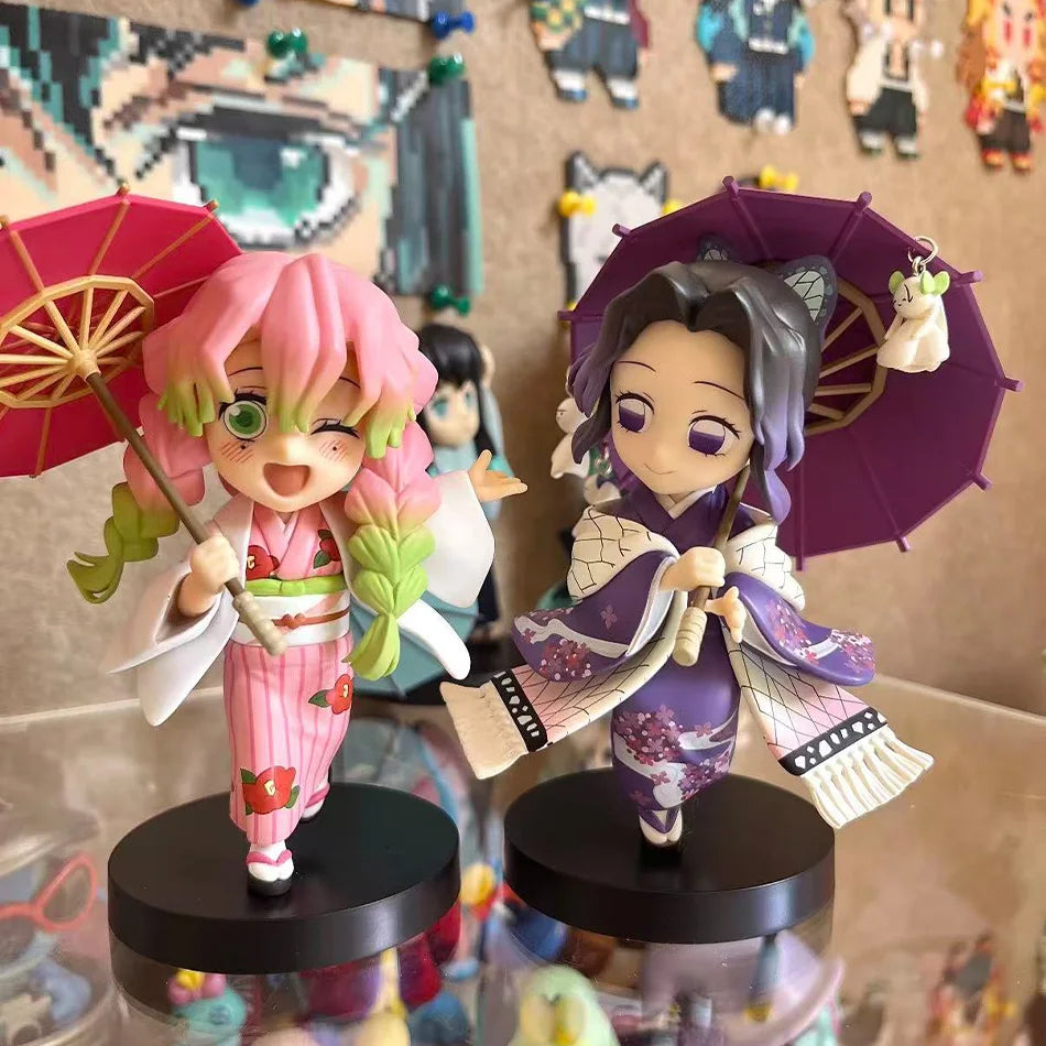 Demon Slayer Plum Rain Series Blind Box Nezuko Tanjiro Q Version PVC Figures Mystery Pack Birthday Christmas Gift