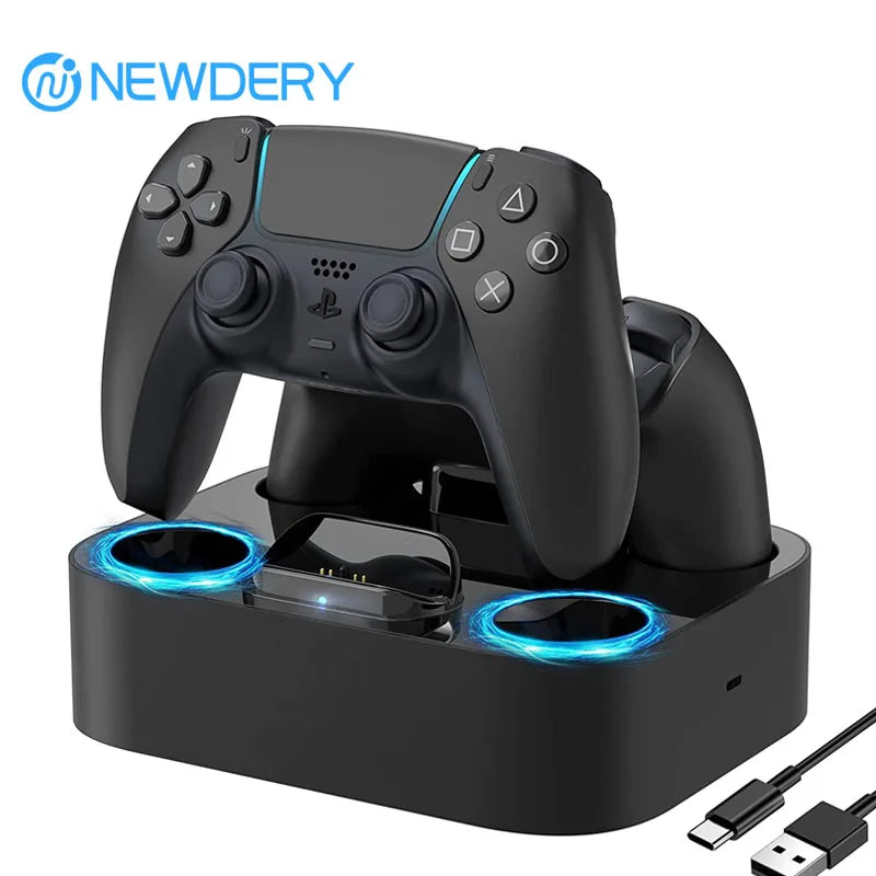 PS5 Controller-Ladestation für Playstation 5 Dual für DualSense Edge Control Schnellladedockständer mit Kabel
