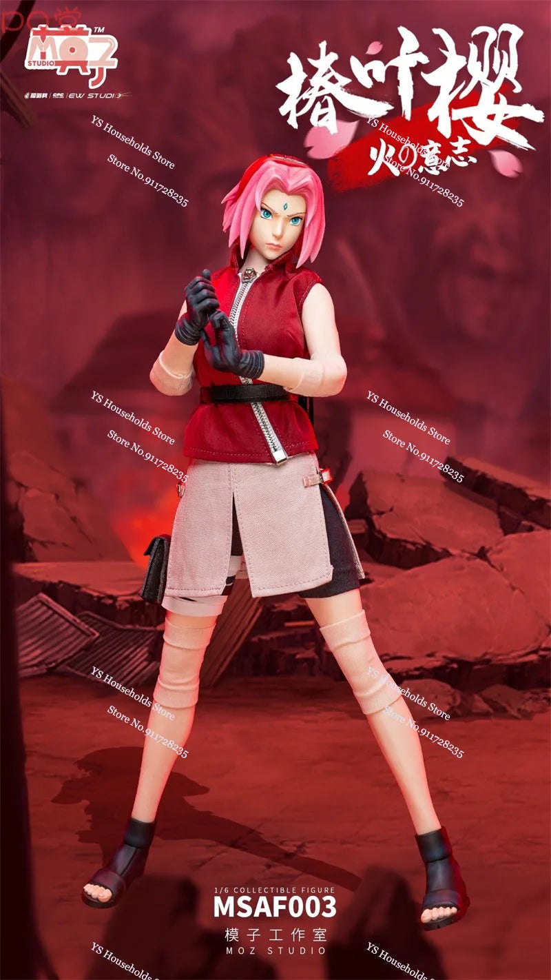 MOZ STUDIO MSAF003 1/6 Haruno Sakura Movable Girl Action Figure Anime Naruto Delicate 12" Full Set Female Soldier Collection