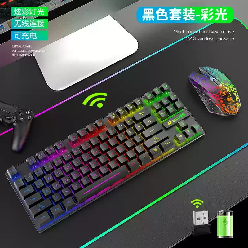 Neu Free Wolf T3 Drahtlose Tastatur Lade Weiß Notebook Gaming Büro Unbegrenzte Dedizierte Tastatur Und Maus Set Urlaub Geschenk