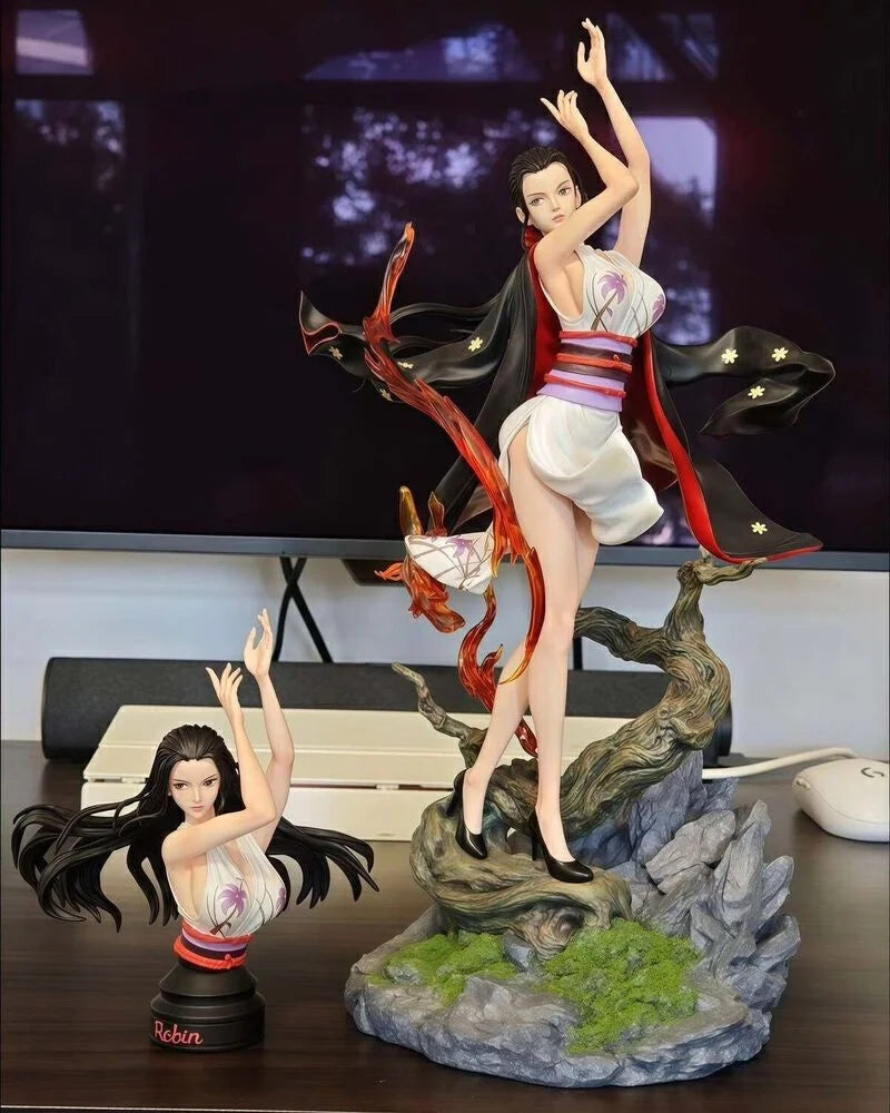 New 36.5cm One Piece Devil Child Nico Robin Double Shaped Pvc Desktop Ornament Large Gk Figure Model Ornament Carving Gift