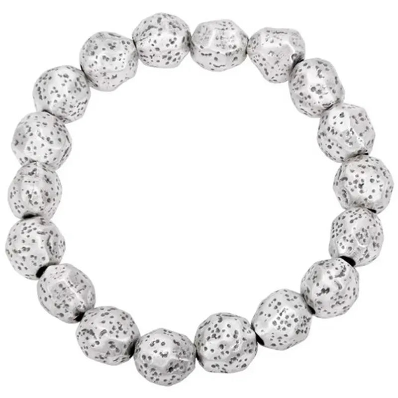 Bracelet Bangle Pure Money 925 Sterling Silver Irregular Bead Vintage Luxury Brand Fine Jewelry Man Woman 2024 New In Festoon B2