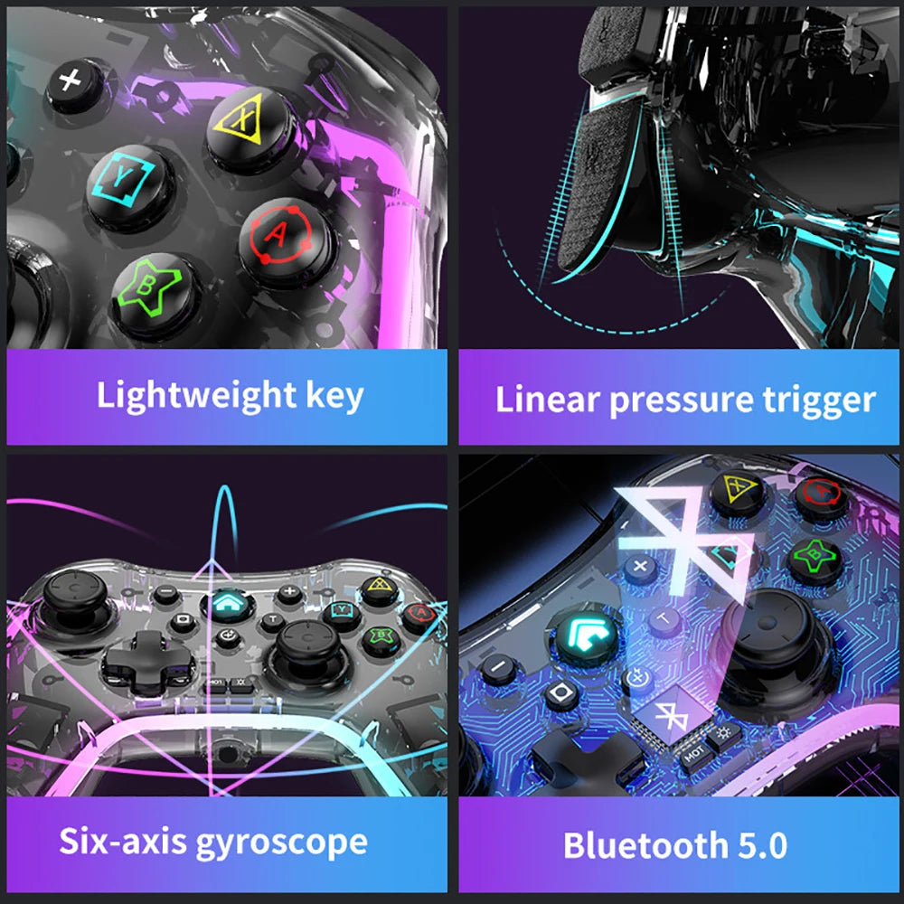 RGB Gamepad Sem Fio Para PS4 Controller Suporte Bluetooth Play Station 4 Joystick Console Controle PS4 PS3 para PC Computer