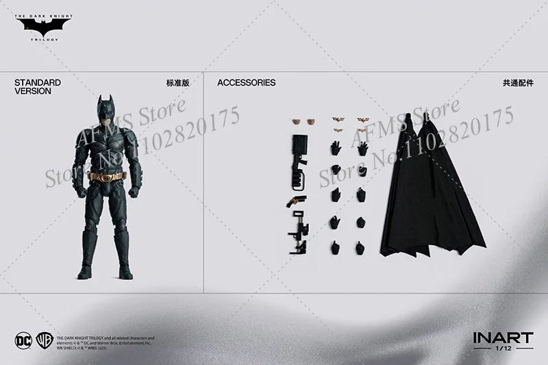 INART 1/12 Men Soldier Bat Hero Christian Bale The Dark Knight Rises Eternal Fight Hero 6Inch Action Figure Model Collection