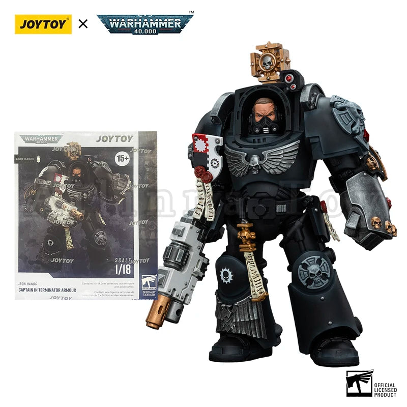JOYTOY 1/18 Action Figure 40K Iron Hands Captain in Terminator Armour Anime Collection Military Model Toy
