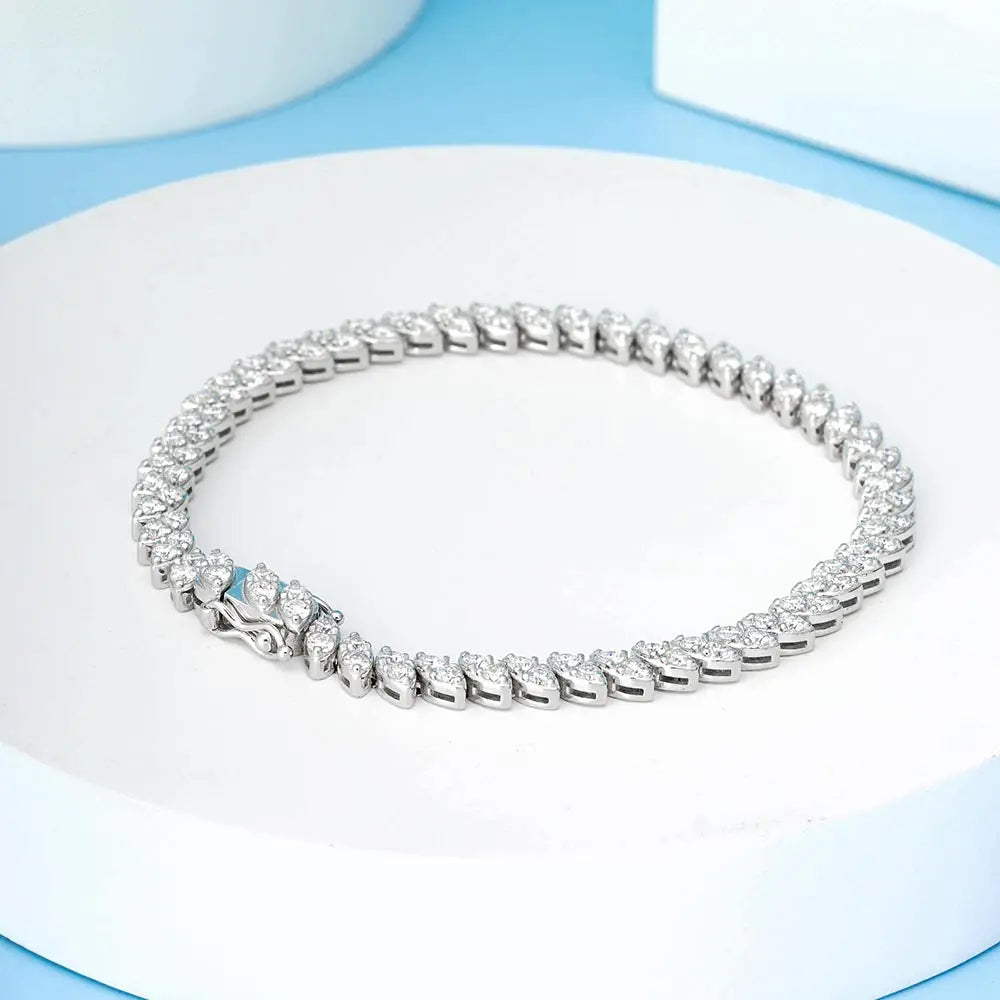 3 Claw 3CTTW Moissanite Tennis Bracelet 2.0MM GRA Certified Diamond Bracelet Chain s925 Sterling Silver Bracelets for Women Man