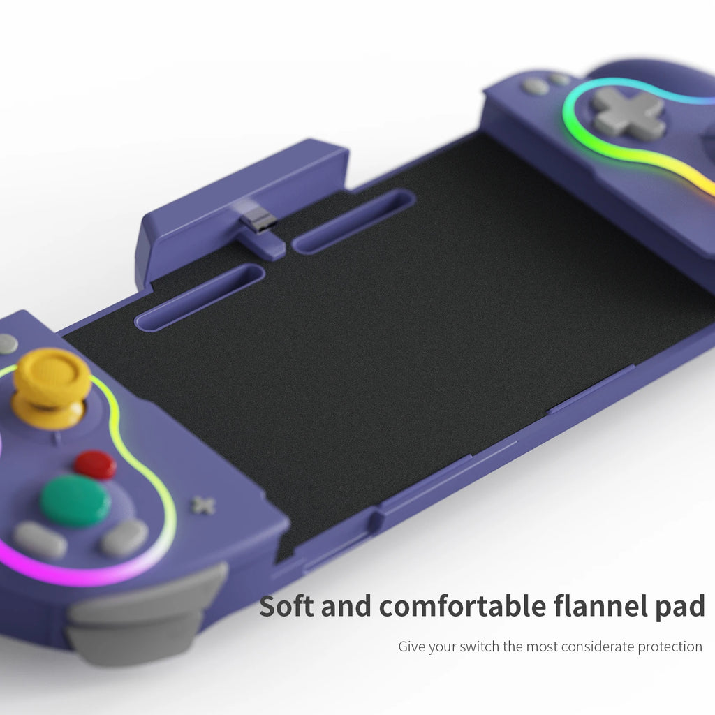 LinYuvo KS63 RGB Wireless Controller Gamepad für Switch &amp; Switch OLED, Retro GameCube Turbo Gaming Pad mit Zurück-Taste