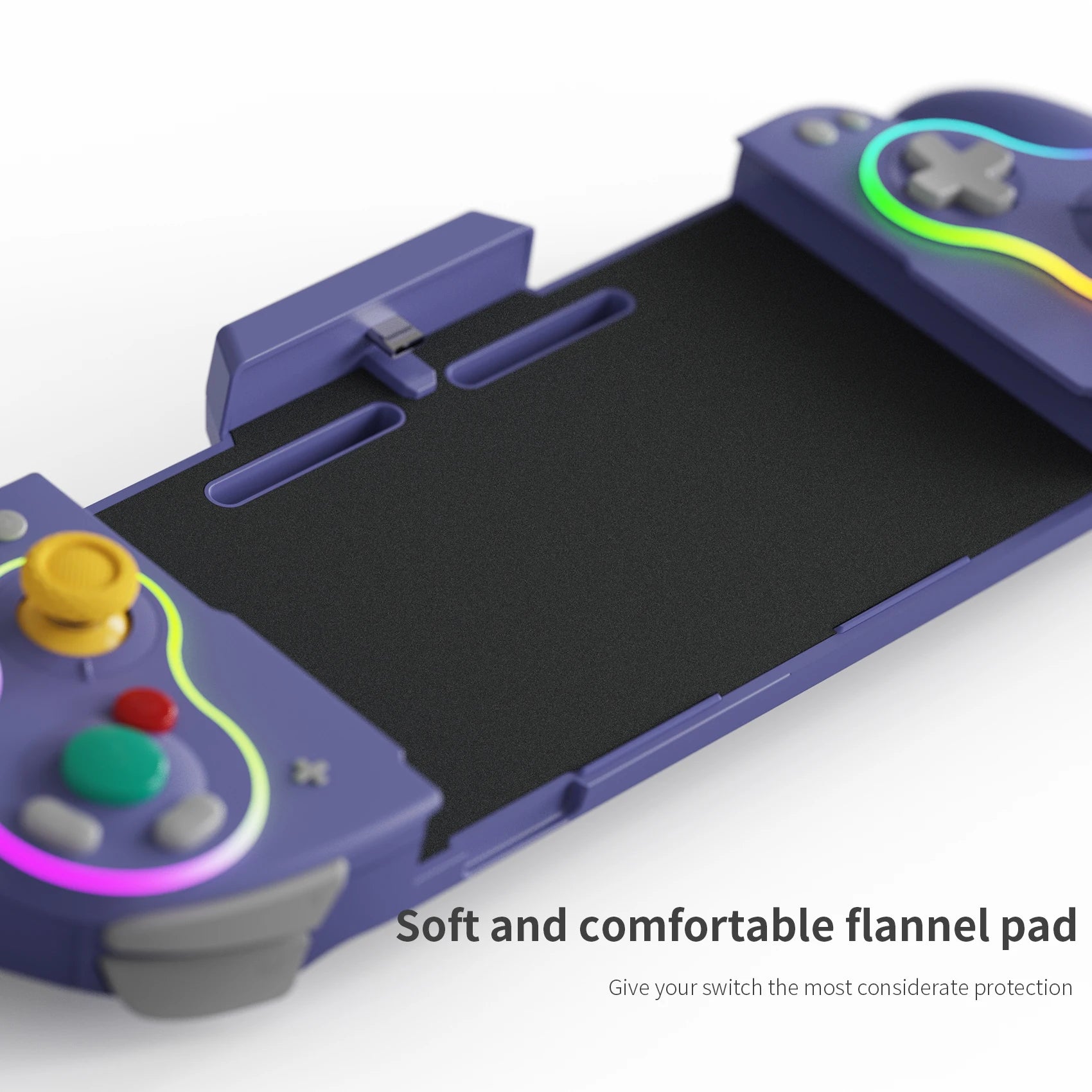 LinYuvo KS63 RGB Wireless Controller Gamepad für Switch &amp; Switch OLED, Retro GameCube Turbo Gaming Pad mit Zurück-Taste