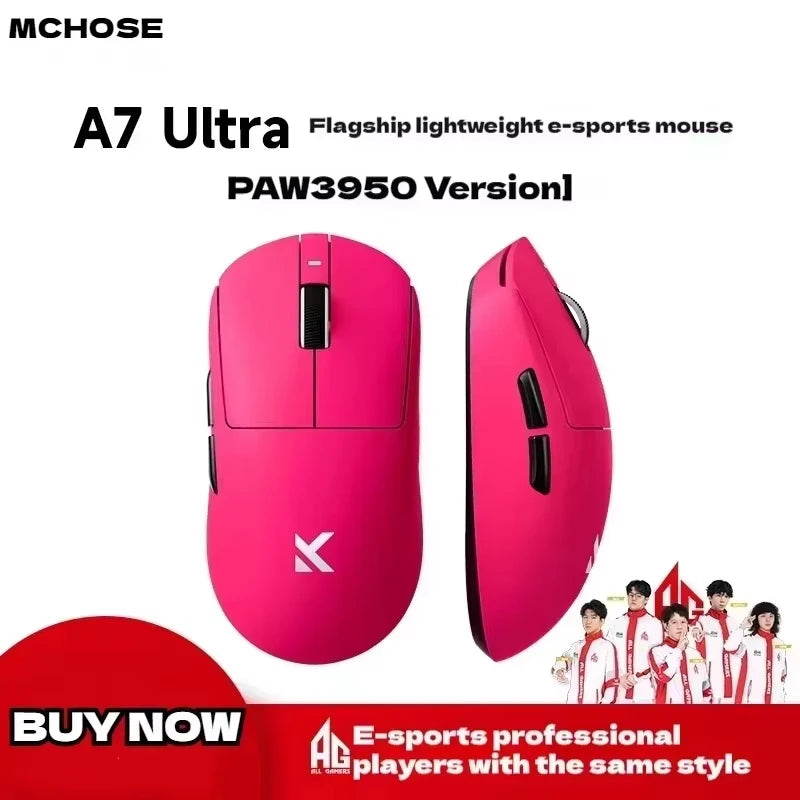 MCHOSE A7 Serie Maus PAW3950 8K Top Speed ​​Empfänger Ergonomie 2,4G Wireless Gaming E-Sport Mäuse Angepasst PC Zubehör Geschenke