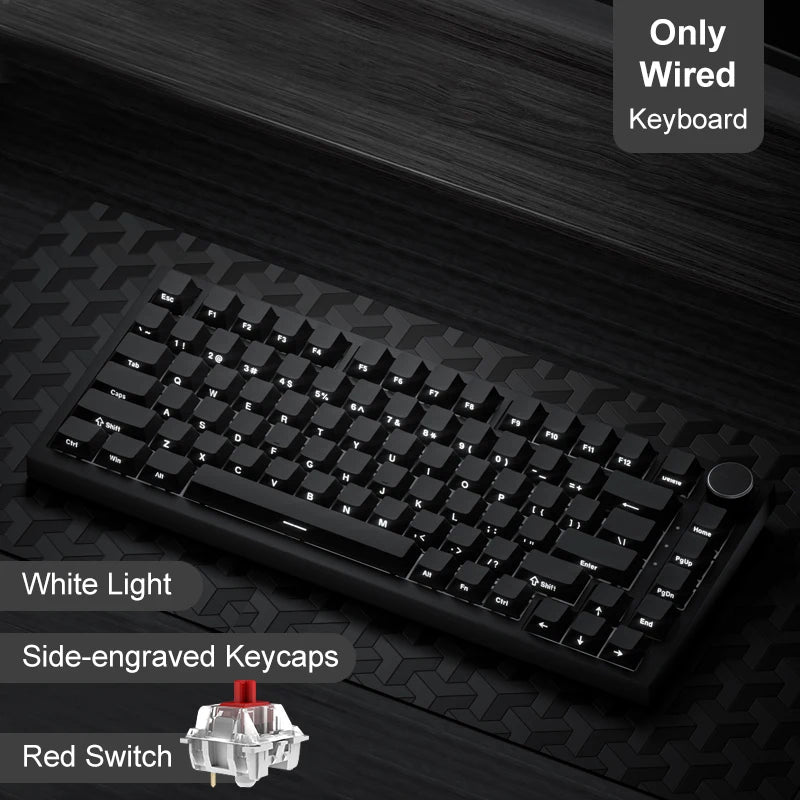 Ajazz AK820/AK820Pro Mechanische Gaming-Tastatur, Bluetooth 5.1/Wireless/C-Wired, kundenspezifische Tastatur mit Hot-Swap-Dichtung für Knöpfe