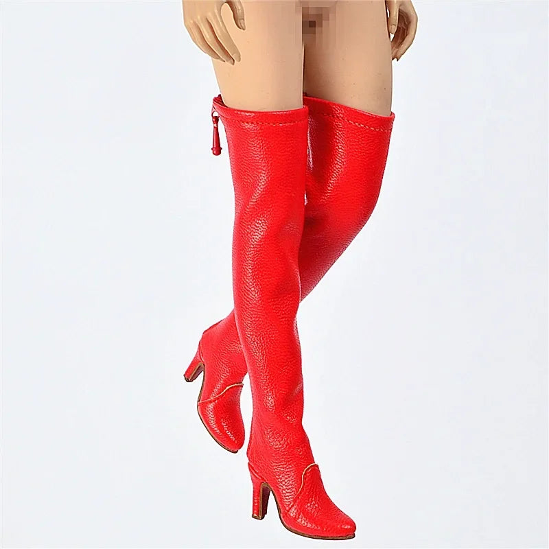 1/6 Scale Sexy Leather Fat Shoes Sandal Women Wedges High Heels Shoes Model for TBLeague Phicen S28A 29B S38A S39B S42 S43 Body