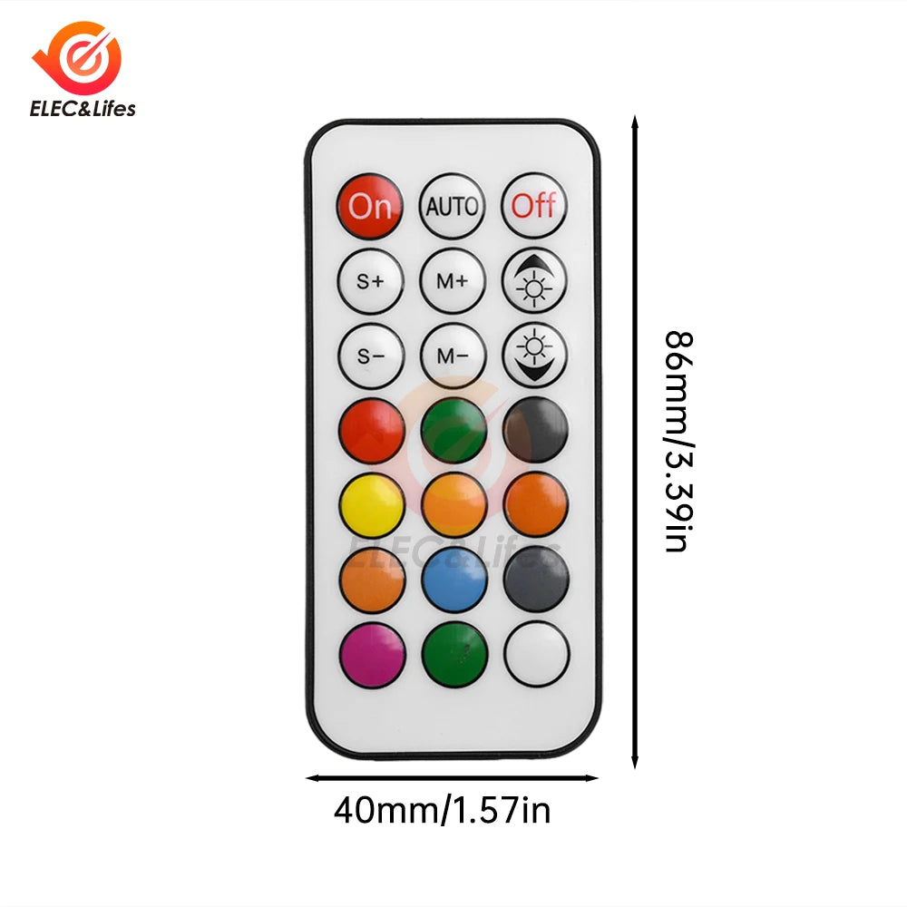 DC 5-24V LED Strip RGB Single Color Controller RF Remote Control 21 keys For monochrome 5050 2835 SMD LED Strip Light