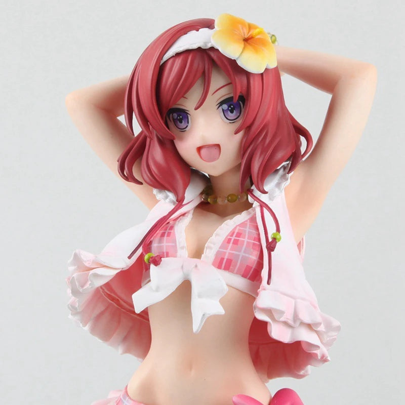 28CM Amine LoveLive! School Idol Project Maki Nishikino Figure Swimsuit Ver Model Toy Gift Standing Collection Action Figure