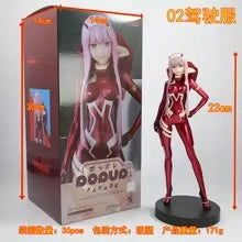 Darling in the FranXX Zero Two 1/7 02 Battle Suit Standing Action Figure 23CM PVC Anime Posture Scene Model Toy Collection Gift