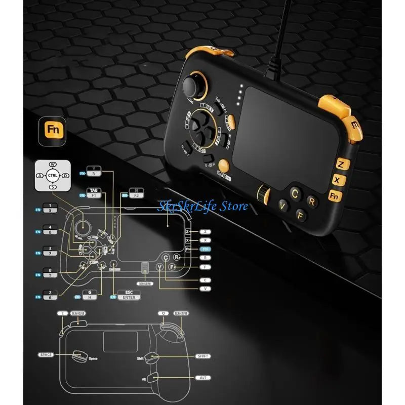 E65E Gaming Controller,PC Game Controller Joystick with Trigger Buttons for